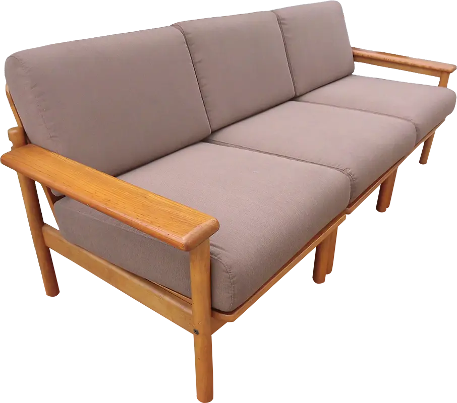 木肘クッションソファ